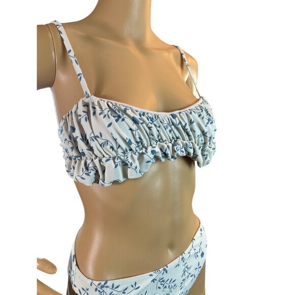 Womens Bikini Top & Bottom Small Antique Floral Print Coquette cottagecore‎ - Picture 8 of 8